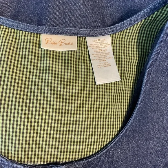 Bobbie Brooks Denim Sleeveless Button Down Sundress Romper Christmas Sz XL - Picture 7 of 8